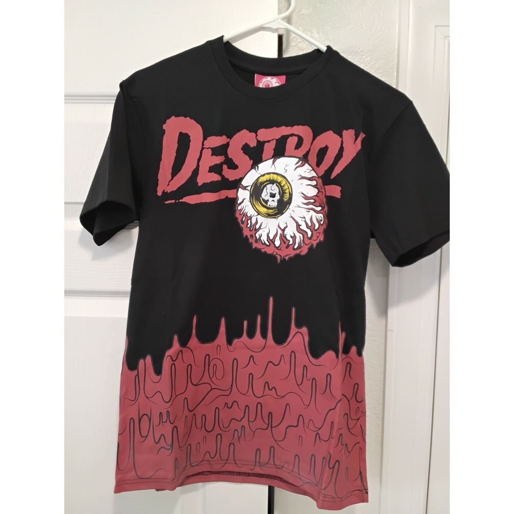 Mishka Keep Watch Destroy T-Shirt Black Red Slime Eyeball Graphic Mens Small NEW